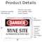 Signmission Mine Site Authorized Access Only Danger Sign, Vinyl Decal, 5in W x 3.5in L, 2PK OS-2PACK-DS-D-35-L-1912 - alternate 5